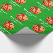 Basketball-frohe Weihnacht-Name kundengerecht Geschenkpapier (Ecke)