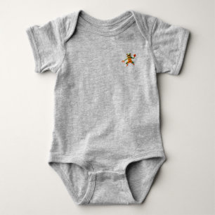 Basketball Frosch Baby grauer Bodysuit mit Tasche Strampler