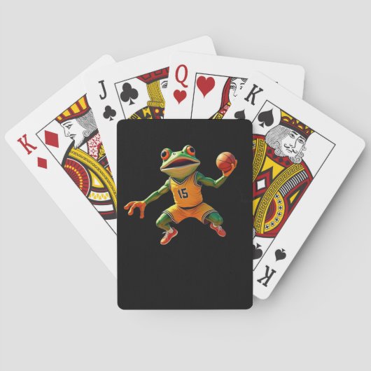Basketball Frosch Black Poker Spielkarten (Rückseite)