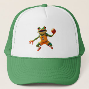 Basketball Frosch, Grün-Weiß-LKW-Hut Truckerkappe