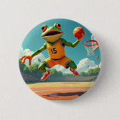 Basketball Frosch Knopf Button (Vorderseite)