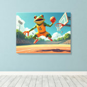 Basketball-Frosch-Leinwand Leinwanddruck (Insitu (Holzboden))