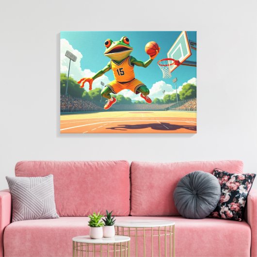 Basketball Frosch Leinwanddruck (Insitu (Wohnzimmer))