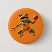 Basketball Frosch orange Knopf Button (Vorderseite)