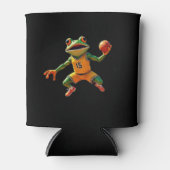 Basketball Frosch schwarze Dose Kühler Dosenkühler (Vorderseite)