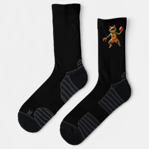 Basketball Frosch schwarze Hochleistungssocken Socken