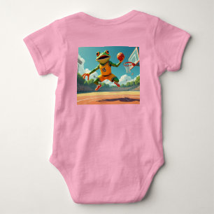 Basketball Frosch Vollbild Baby-Bodyanzug rosa bk Baby Strampler
