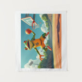 Basketball Frosch Wandteppich (Vorderseite)