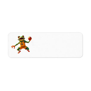 Basketball Frosch weiße Rücksende-Adressetiketten