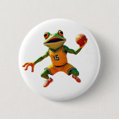 Basketball Frosch weiße Taste Button (Vorderseite)