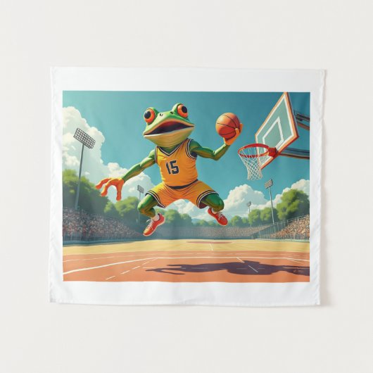 Basketball-Froschband Wandteppich (Vorderseite (Horizontal))