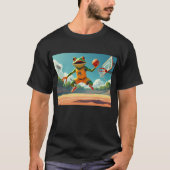 Basketball Froschmänner Schwarzer T - Shirt (Vorderseite)