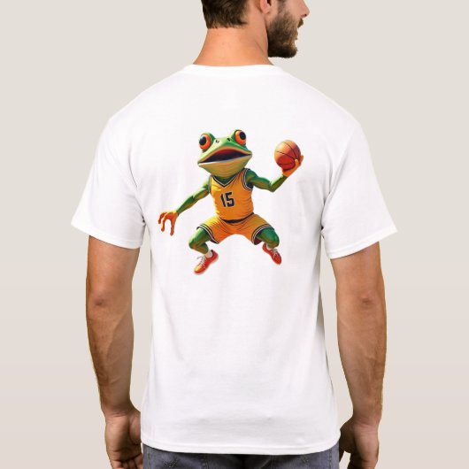 Basketball Froschmänner Weiße T - Shirt zurück (Rückseite)