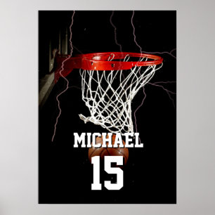 Basketball Fügen Sie Ihren Namen & Ihre Nummer hin Poster
