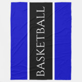 BASKETBALL Fun Athletic Blue Schwarz-weiße Streife Fleecedecke (Vorderseite)