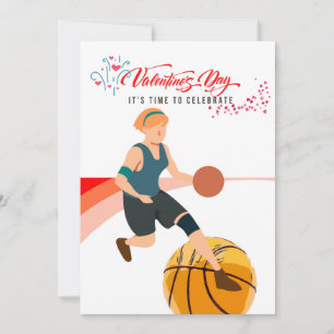 Basketball für den Valentinstag mit Liebe Feiertagskarte