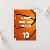 Basketball für Jungen Geburtstag Karte (Vorderseite/Rückseite Beispiel)