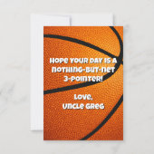 Basketball für Jungen Geburtstag Karte (Rückseite)