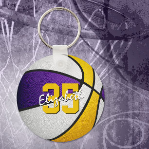 Basketball für lila Gold Schlüsselanhänger