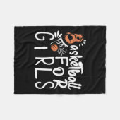 Basketball für Mädchen Fleecedecke (Vorderseite (Horizontal))