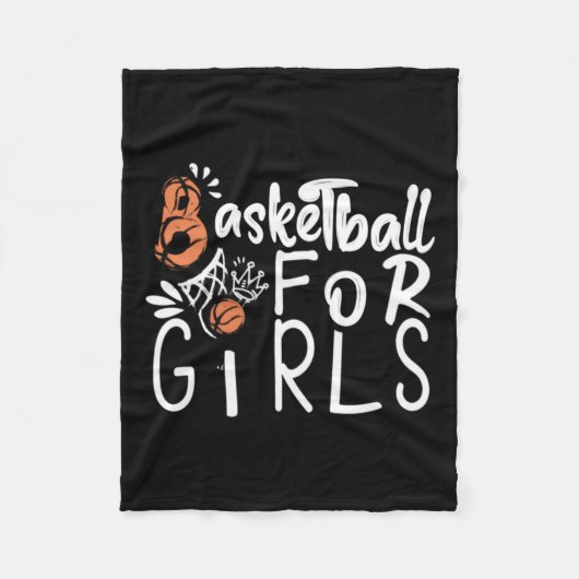 Basketball für Mädchen Fleecedecke (Vorderseite)