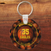 Basketball für Mädchen personalisiert Schlüsselanhänger (Vorderseite)