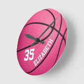 Basketball für Mädchen Runde Wanduhr (Winkel)
