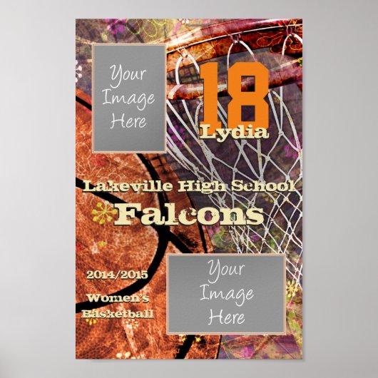 Basketball für Mannschaft und Foto Poster (Vorne)