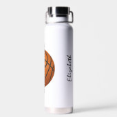 Basketball für personalisierte Mädchen Trinkflasche (Rückseite)