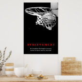 Basketball für Schwarz und Weiß Poster (Küche)
