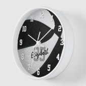 Basketball für Schwarz-weißen Mädchen personalisie Uhr (Winkel)