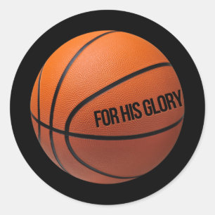 Basketball für Sportler, die Gott und Liebe Runder Aufkleber