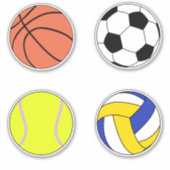 Basketball-Fußball-Fußball-Volleyball Aufkleber (Vorderseite)