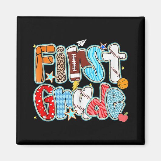 Basketball Fußball S Magnet (Vorne)