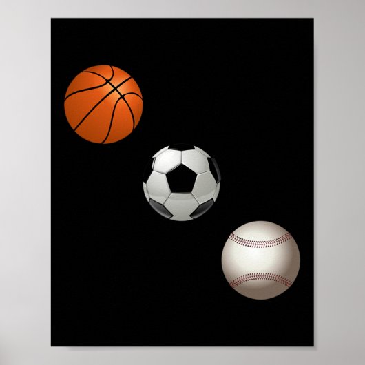 Basketball Fußball und Baseball sind meine Lieblin Poster (Vorne)