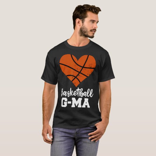 Basketball G-Ma Funny Basketball Herz Grandma Gee T-Shirt (Vorne ganz)