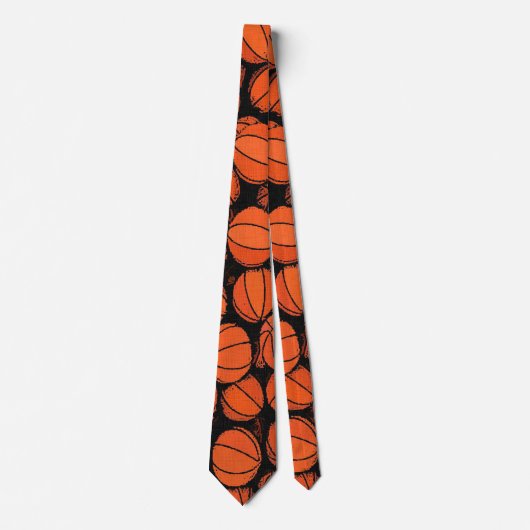 Basketball Game Day Designer Satin Necktie Krawatte (Vorderseite)