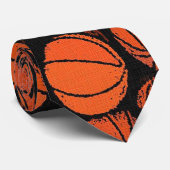 Basketball Game Day Designer Satin Necktie Krawatte (Gerollt)