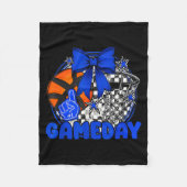 Basketball Game Day Go Cheer Team Blue Coquette Ch Fleecedecke (Vorderseite)