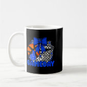 Basketball Game Day Go Cheer Team Blue Coquette Ch Kaffeetasse (Links)