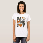 Basketball Game Day T - Shirt Design mit Bow & Hea (Vorne ganz)