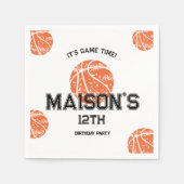 Basketball Game Monogram Birthday Party Serviette (Vorderseite)