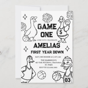 Basketball Gans 1. Geburtstag Amerikanischer Sport Einladung