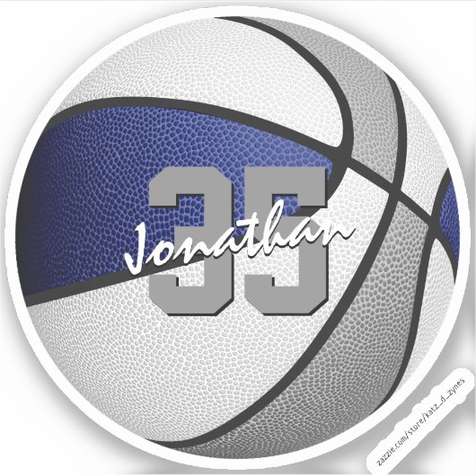 Basketball-Gastgeschenke in Blau Aufkleber (Vorderseite)