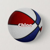 Basketball-Gastgeschenke in Rot-Blau-Mannschaftsfa Button (Vorderseite)