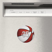 Basketball-Gastgeschenke in Rot-Weiß Magnet (In Situ (Geschirrspüler))