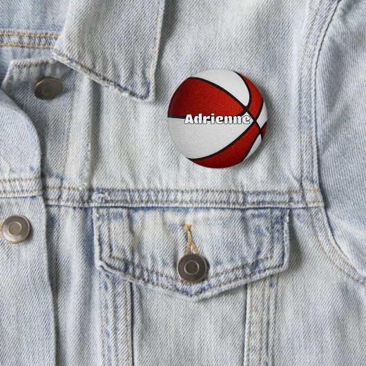 Basketball-Gastgeschenke - Mannschaftsfarben Button (Beispiel)