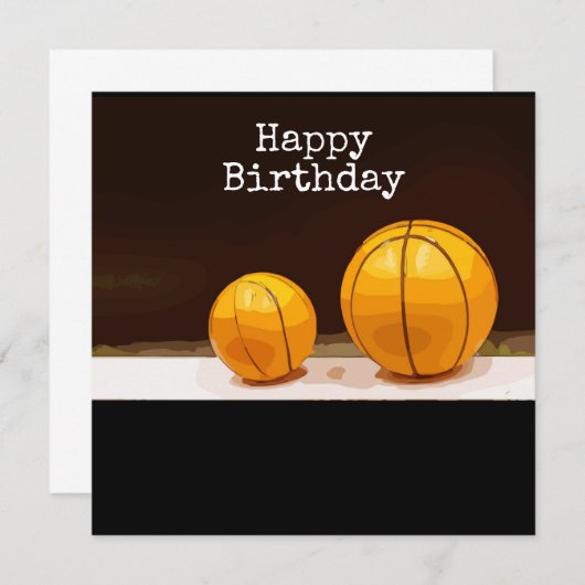 Basketball-Geburtskarte (Vorne/Hinten)