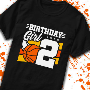 Basketball Geburtstag 2 Jahr Altes Mädchen 2. Gebu T-Shirt