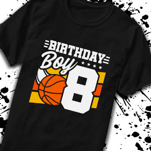 Basketball Geburtstag 8 Jahre Junge 8. Geburtstag T-Shirt